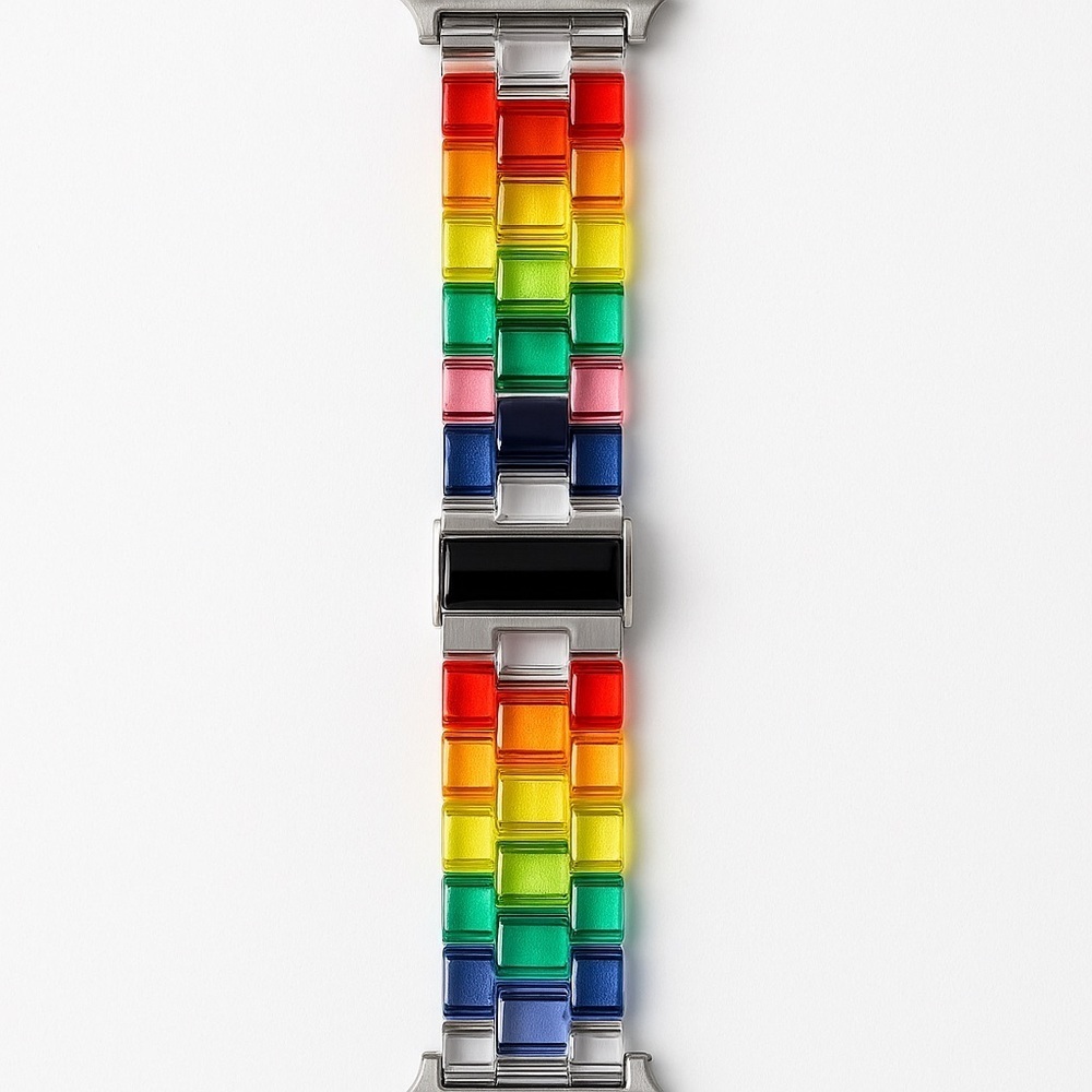 Rainbow Stainless Steel Link Apple Watch Band – Fits 38/40/41mm - Picture 2 of 3